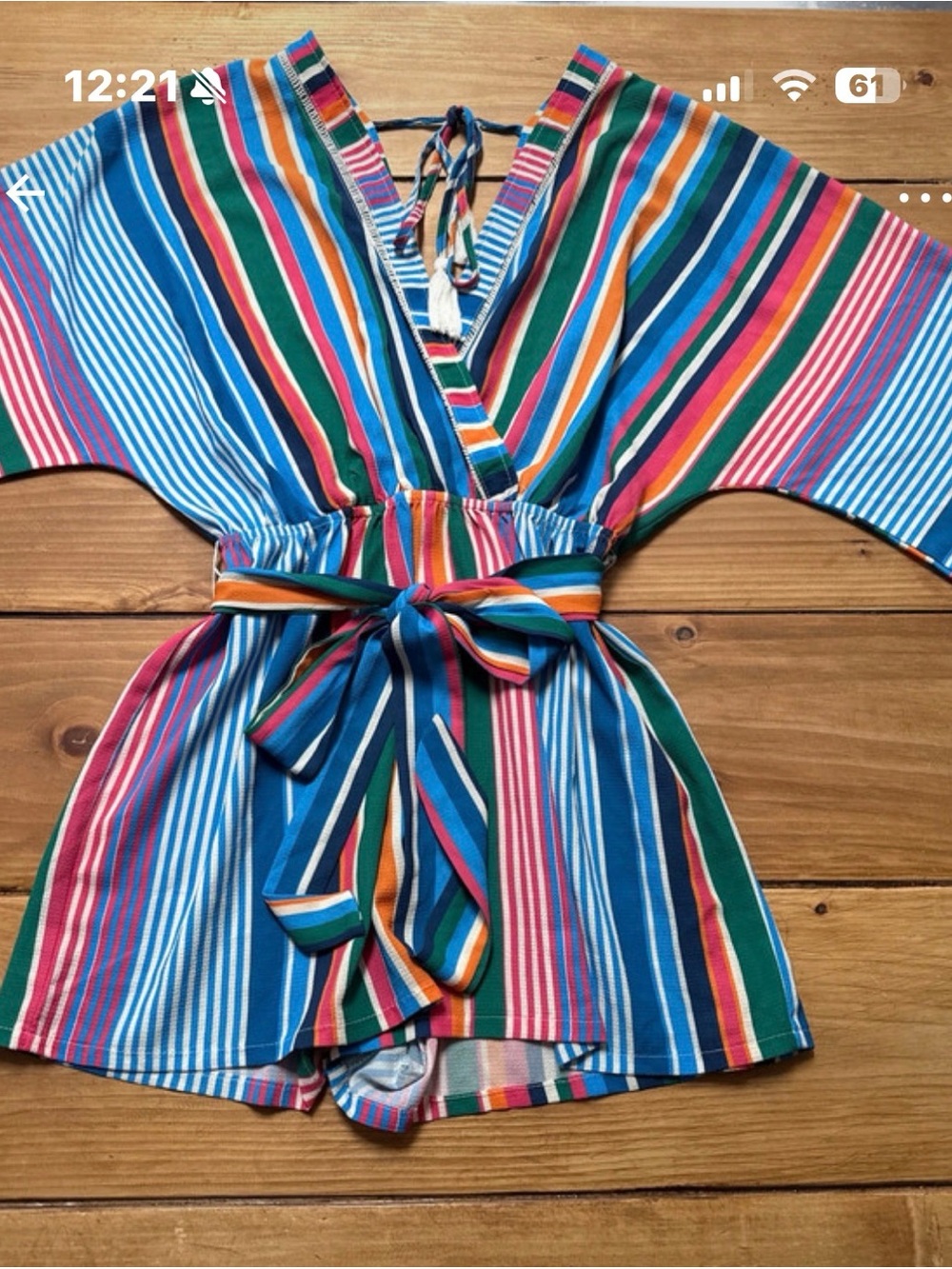 Flying Tomato 🍅 Multicolor Striped V-Neck Romper